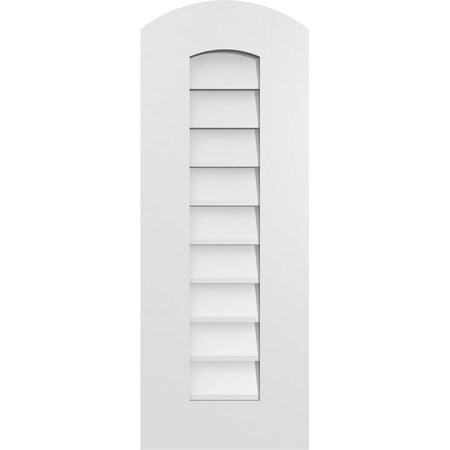 Ekena Millwork Arch Top Surface Mount PVC Gable Vent: Functional, w/ 3-1/2"W x 1"P Standard Frame, 12"W x 32"H GVPAR12X3201SF